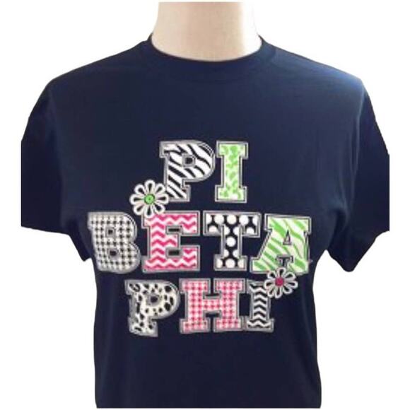 Pi Beta Phi small black screenprinted shirt New with Tags - Picture 1 of 1